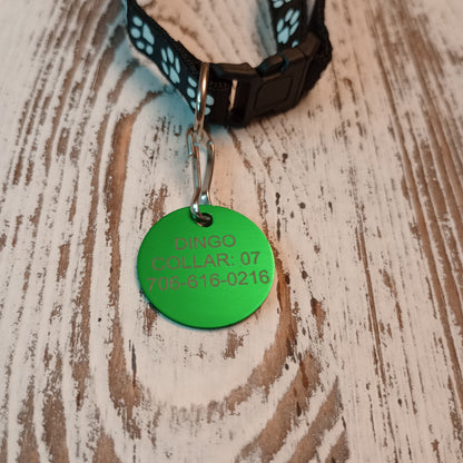 Green Round Pet Tag