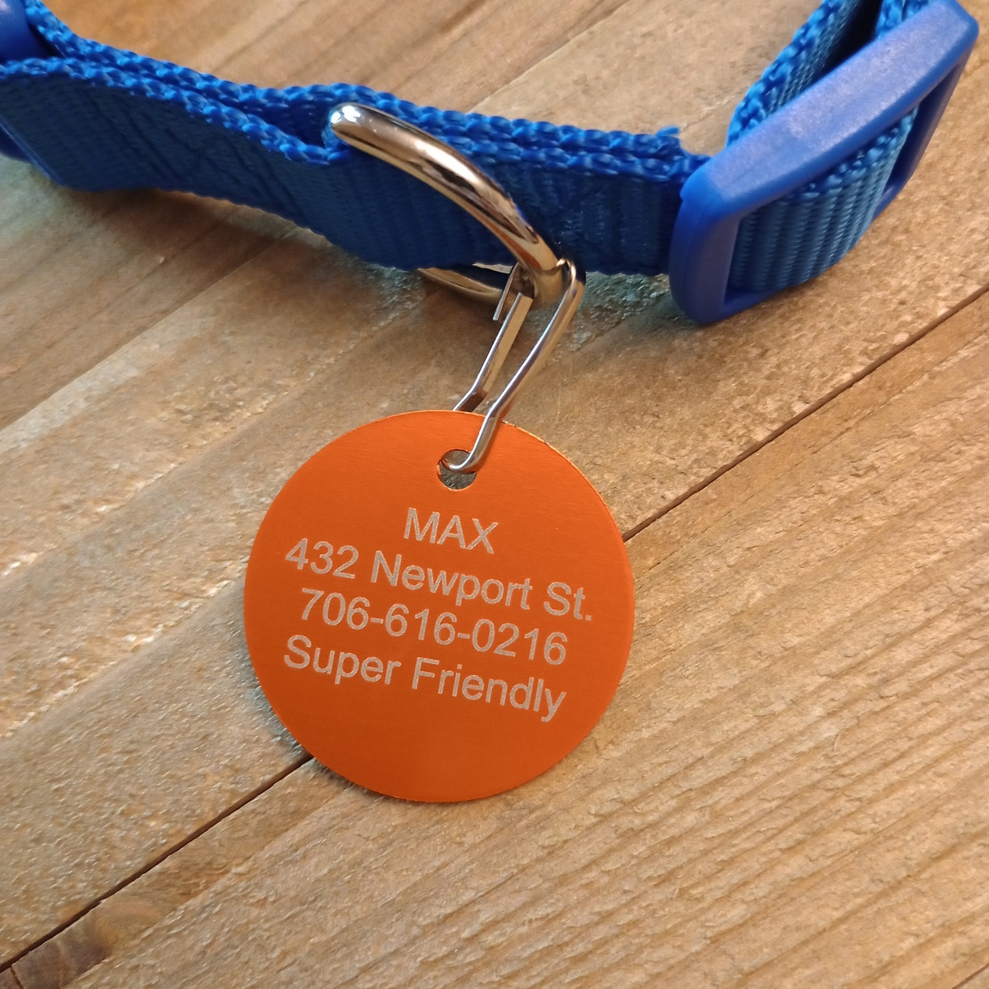 Orange Round Pet Tag (1.4 inch)