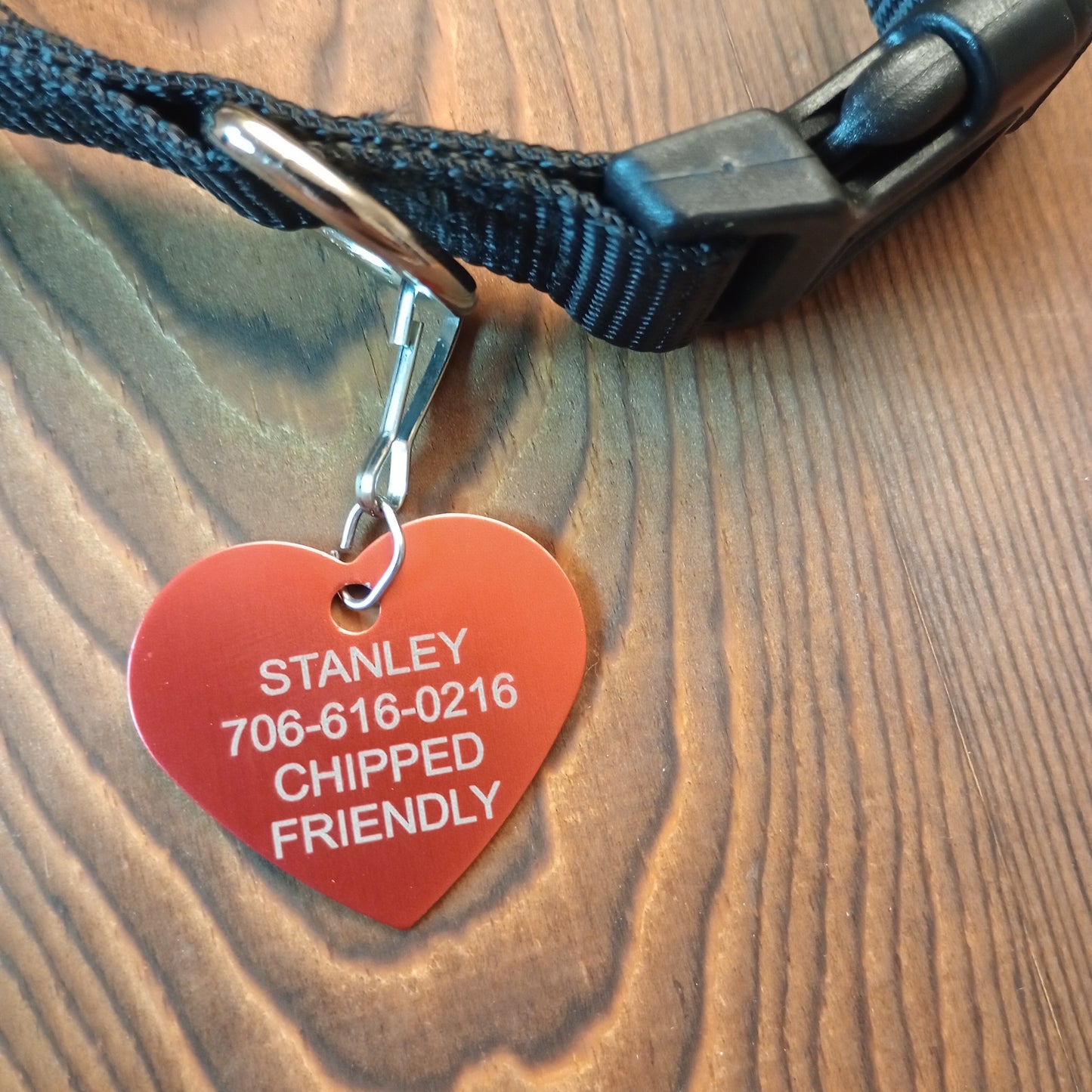 Red Heart Shaped Pet Tag