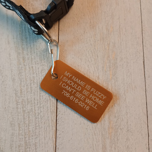 Yellow Rectangular Pet Tag