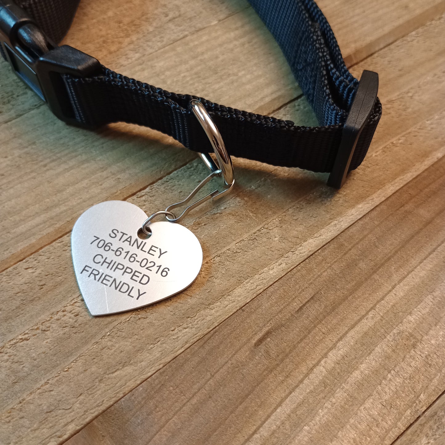 Silver Colored Heart Shaped Pet Tag