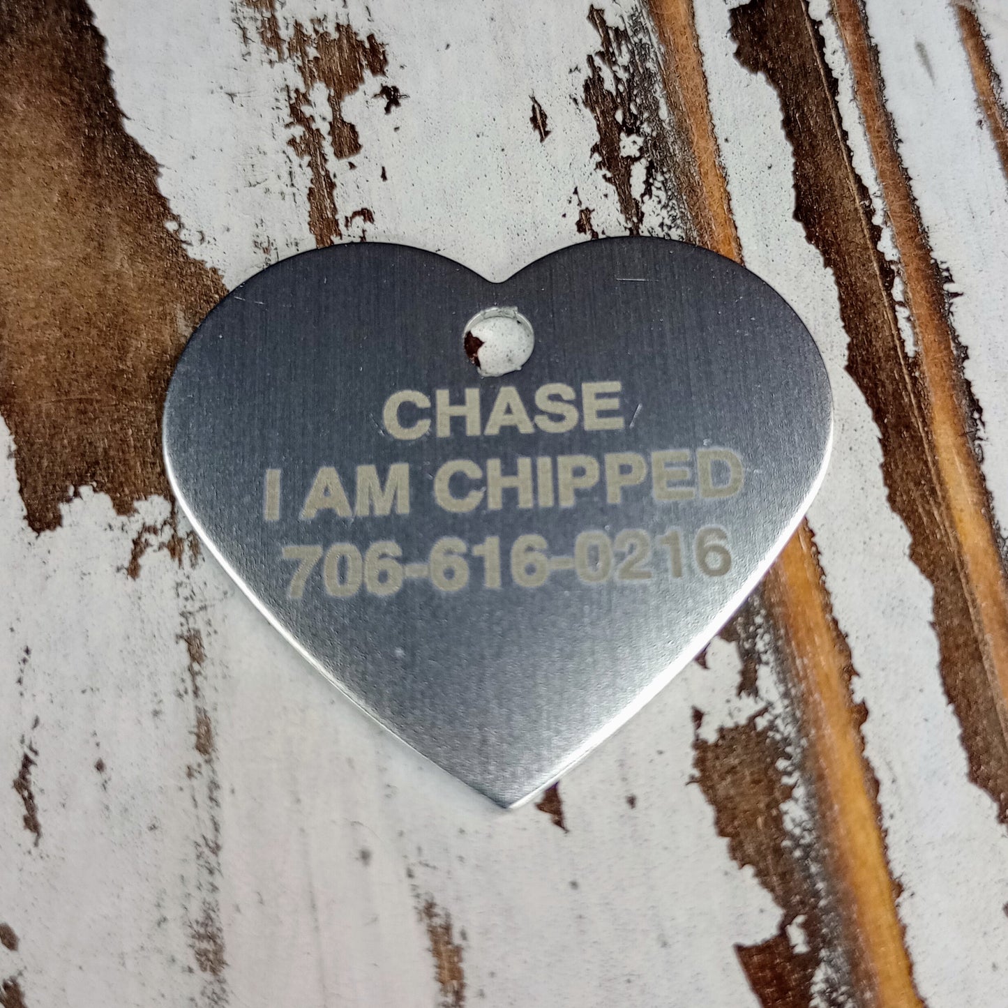 Silver Colored Heart Shaped Pet Tag