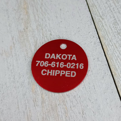 Red Round Pet Tag