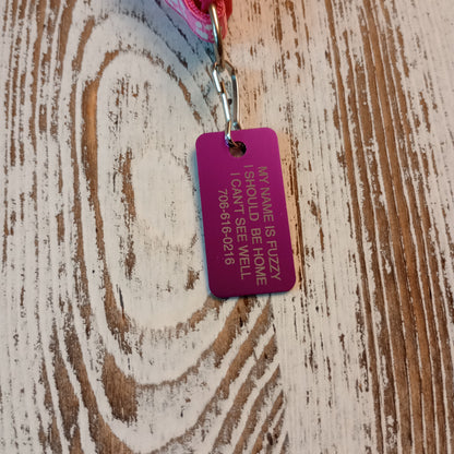 Purple Rectangular Pet Tag