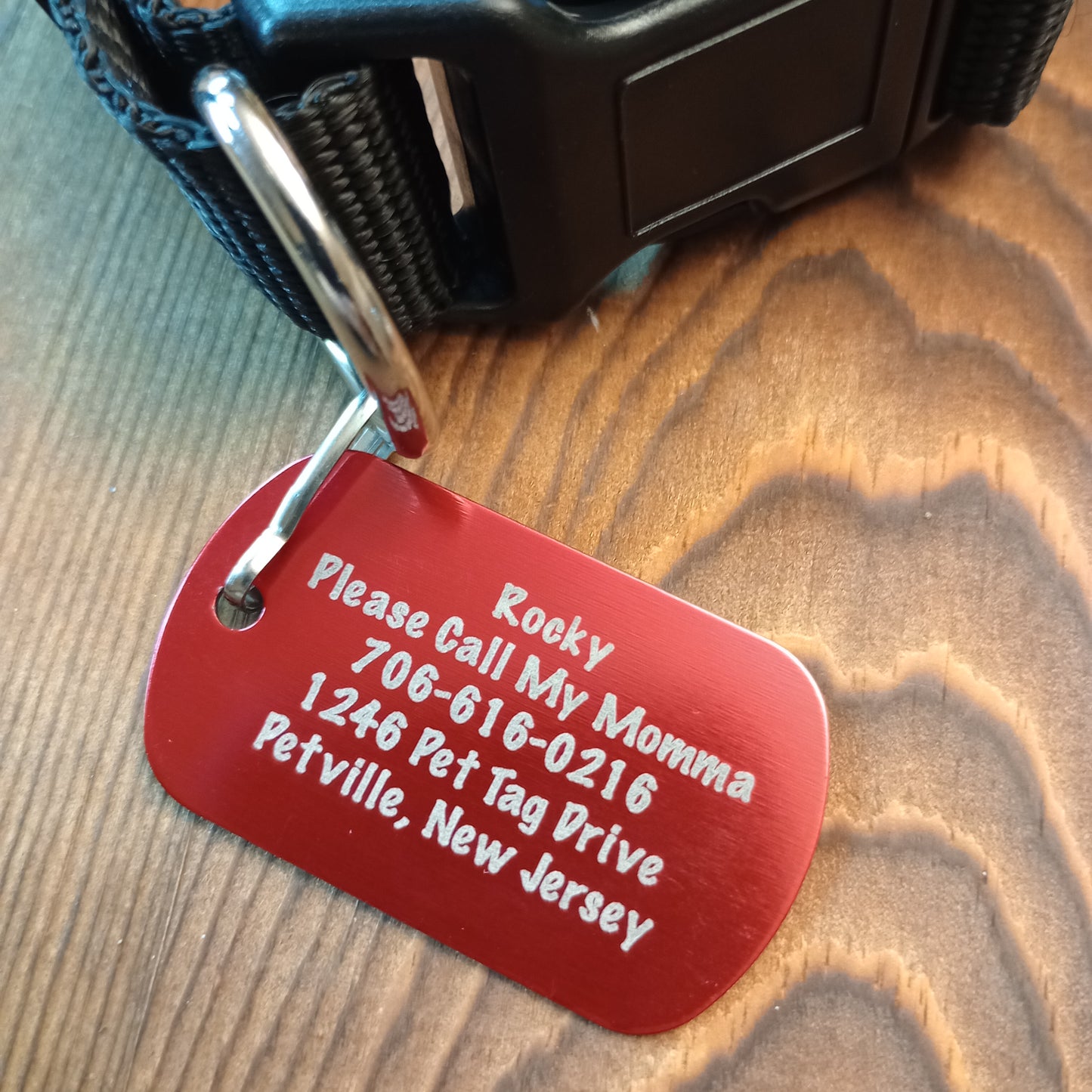 Red Military Style Pet Tag