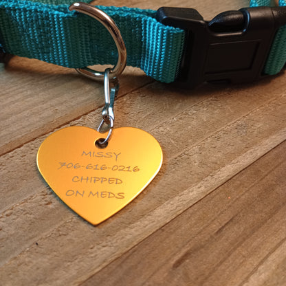 Yellow Heart Shaped Pet Tag