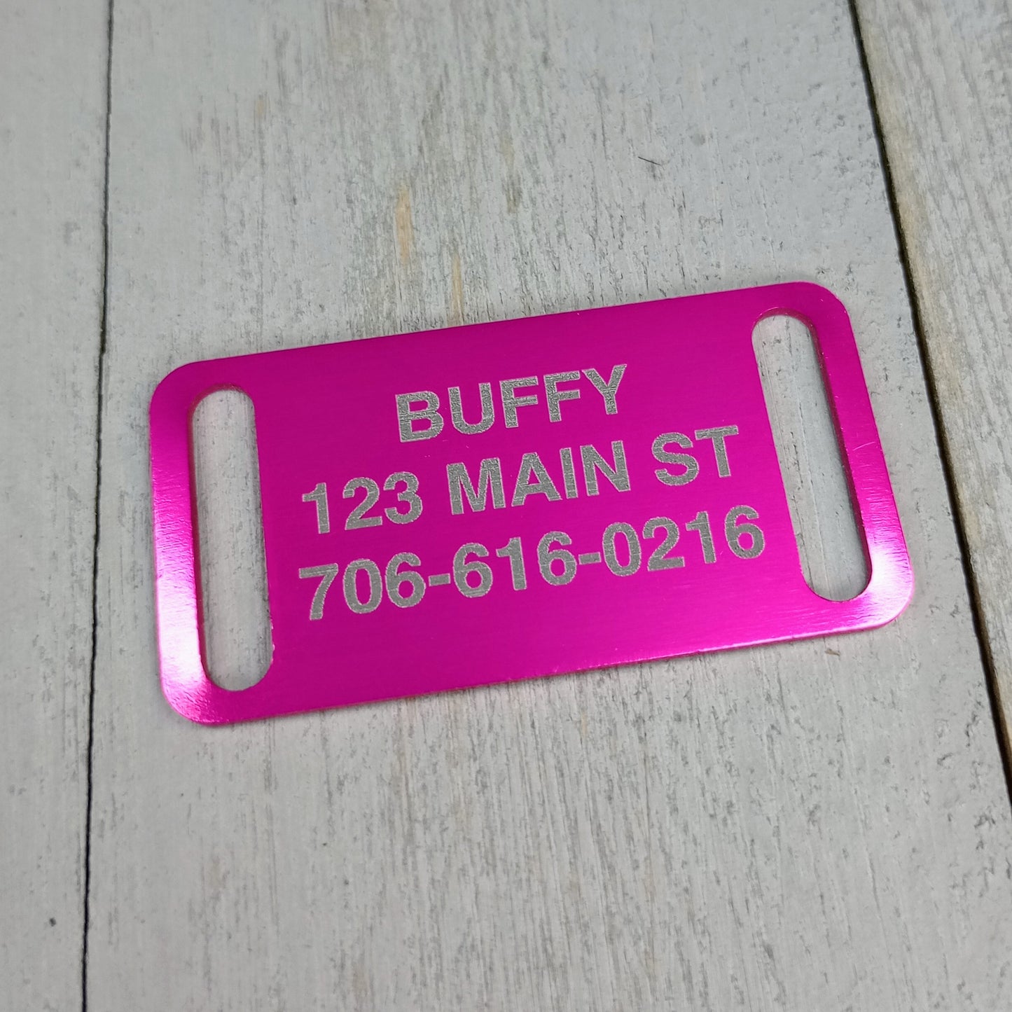 Dark Pink Slide-On Pet Tag