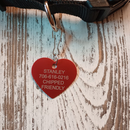 Red Heart Shaped Pet Tag