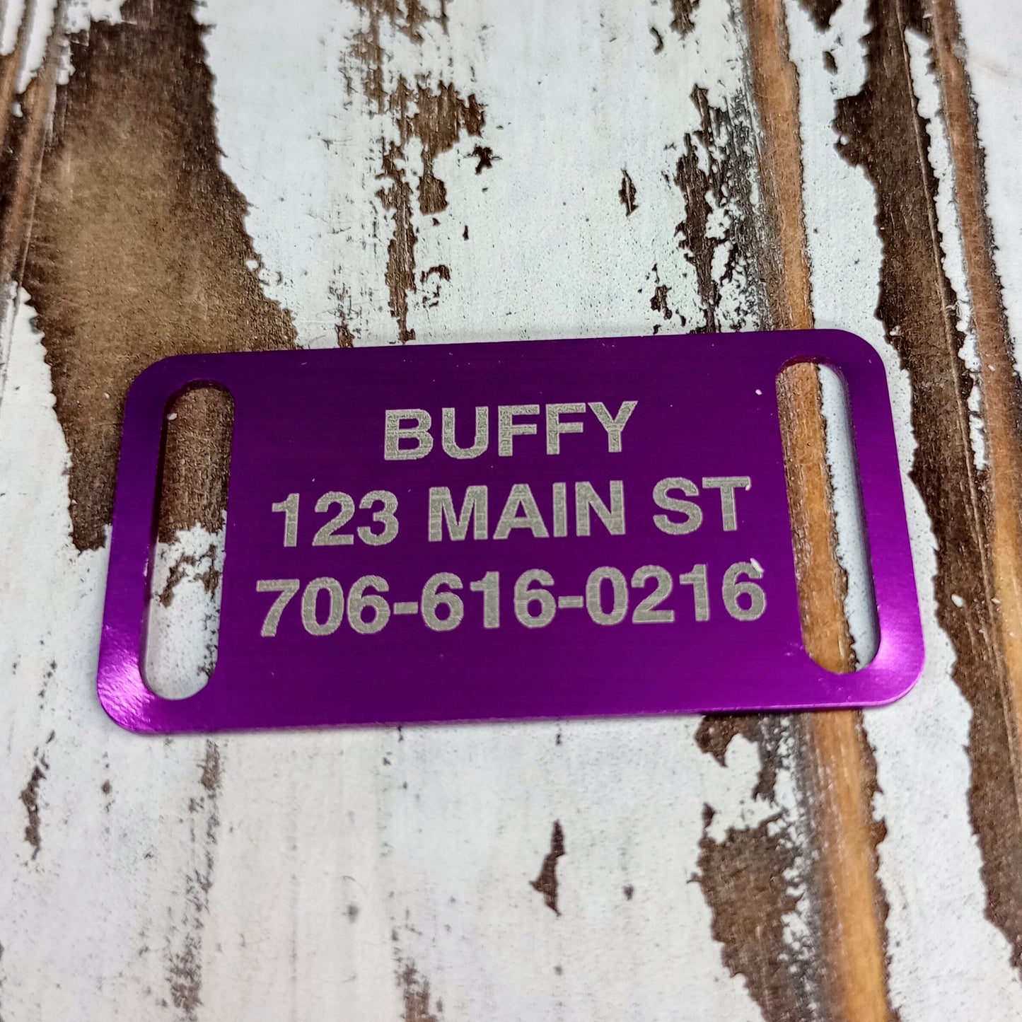 Purple Slide-On Pet Tag