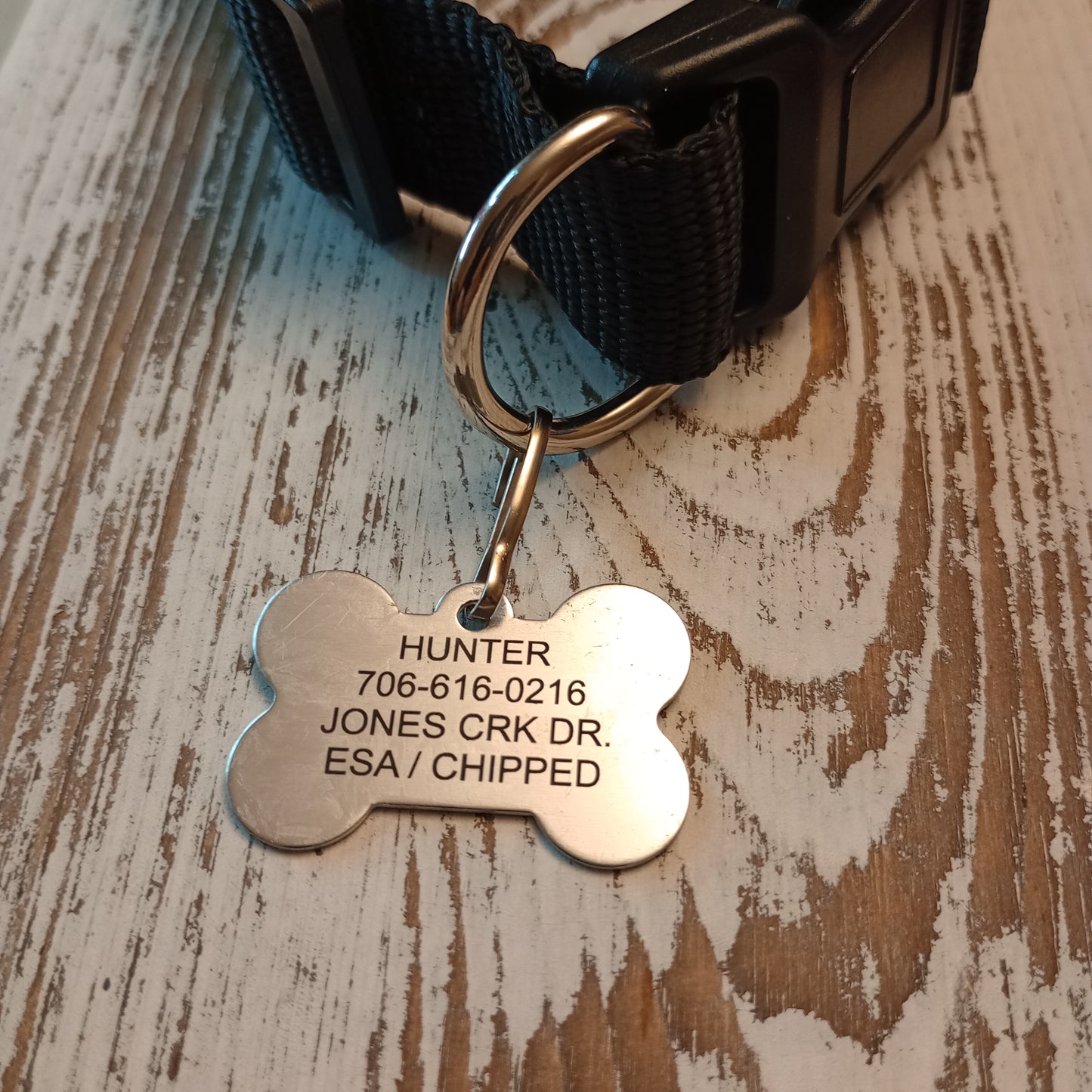 Gray Camo Bone Shaped Pet Tag