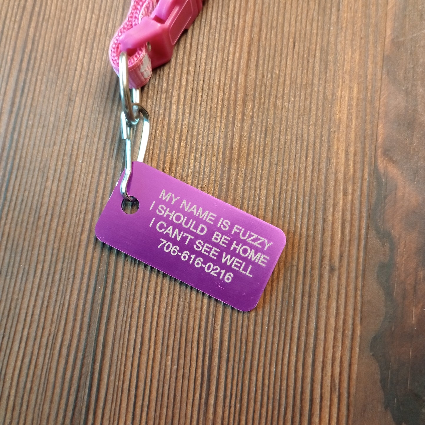 Purple Rectangular Pet Tag