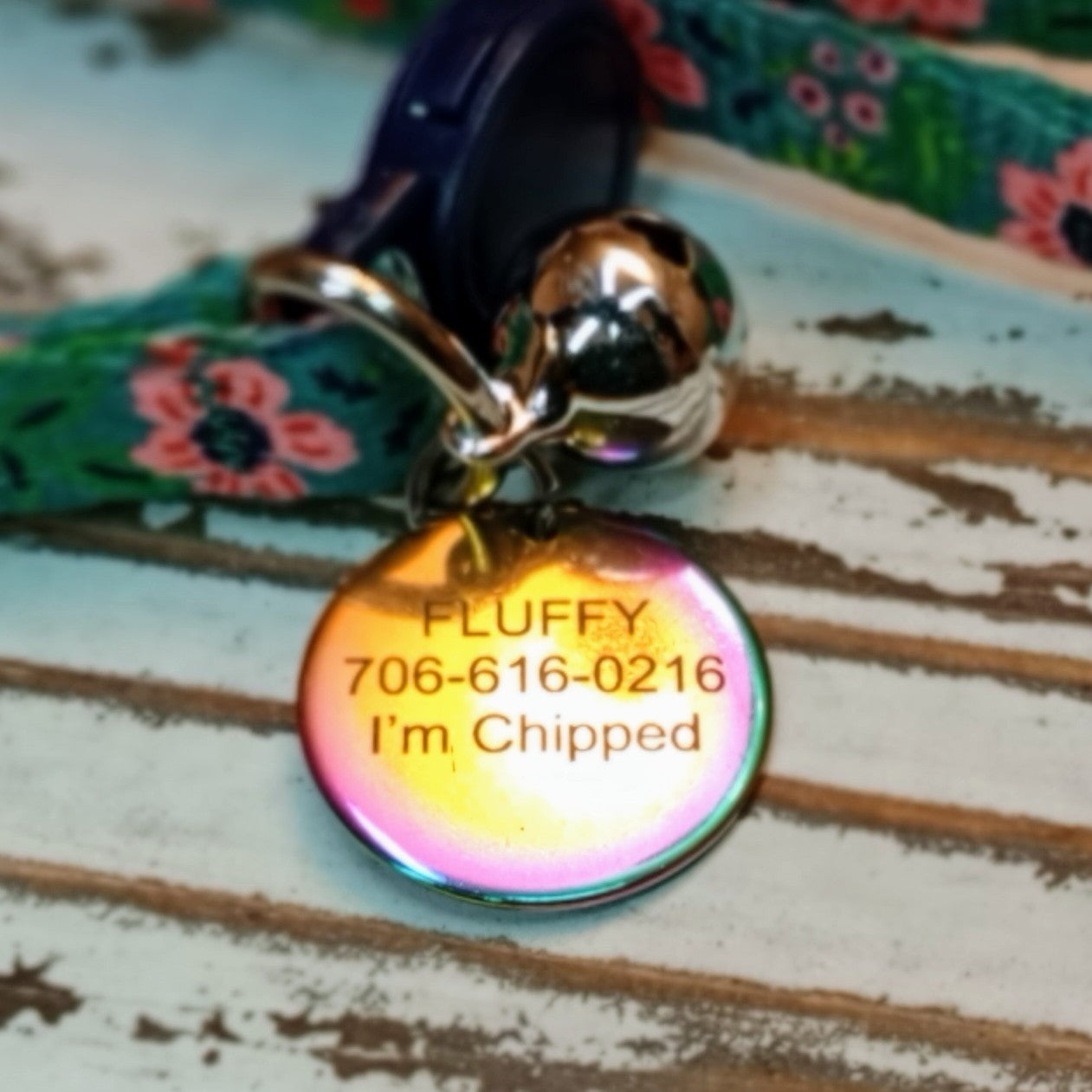 Iridescent Round Pet Tag (20 mm)