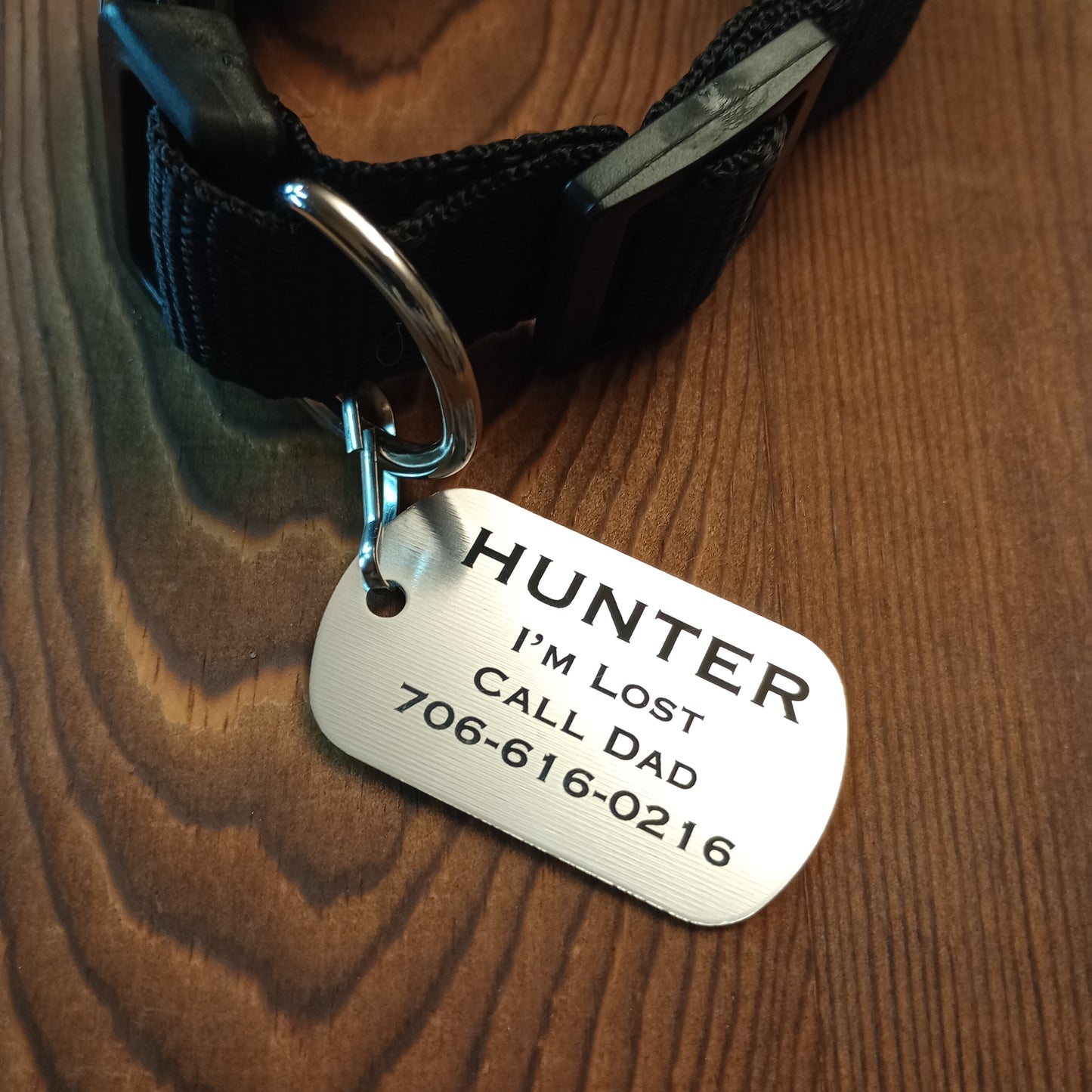 Silver Colored Military Style Pet Tag.