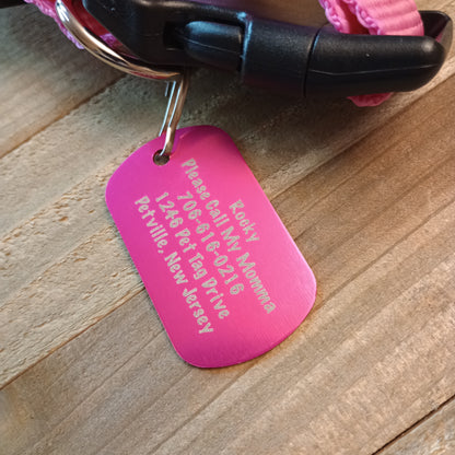 Pink Military Style Pet Tag