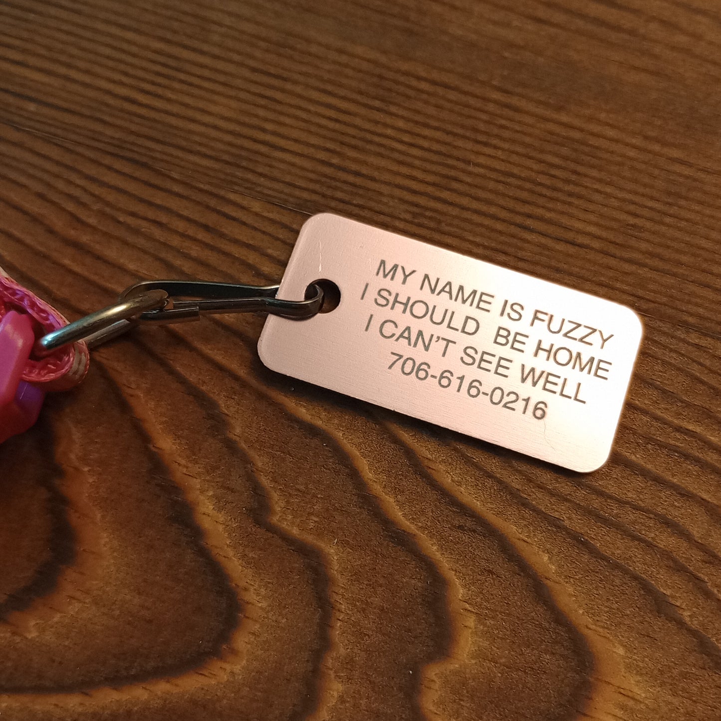 Light Pink Rectangular Pet Tag