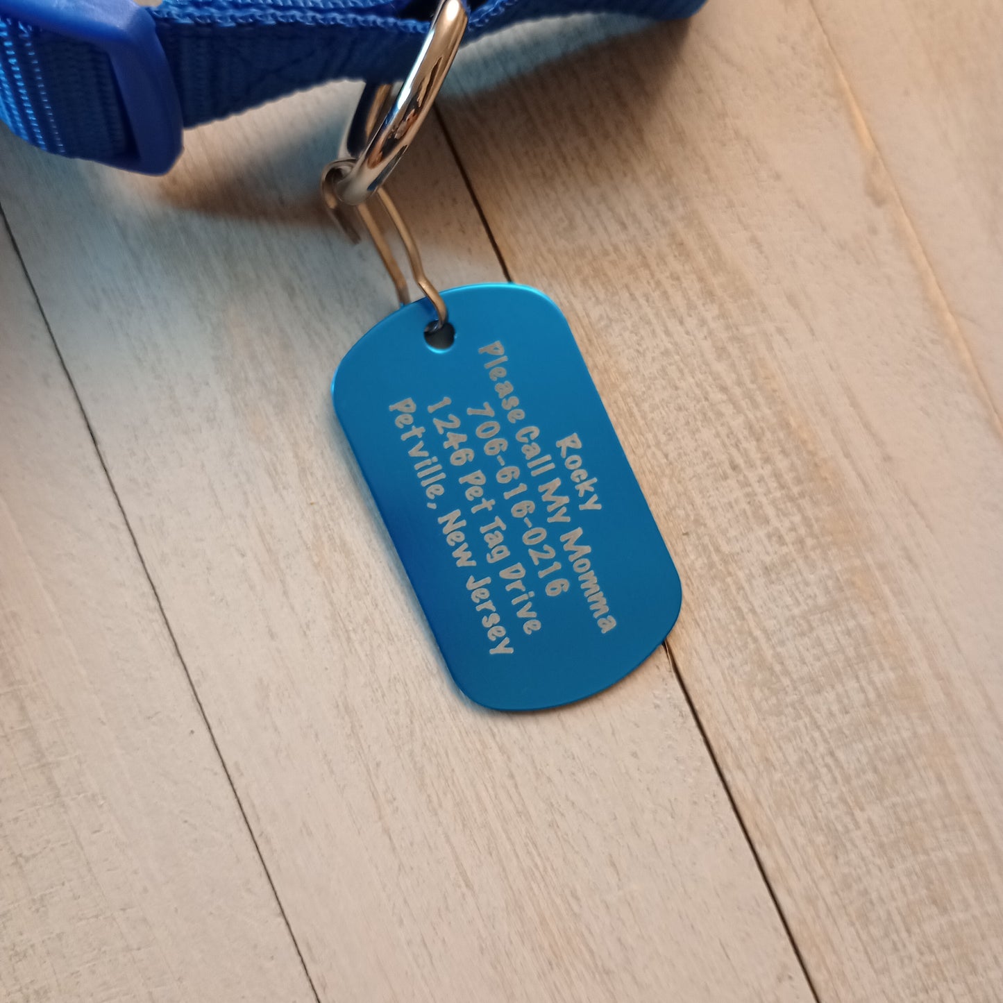 Light Blue Military Style Pet Tag