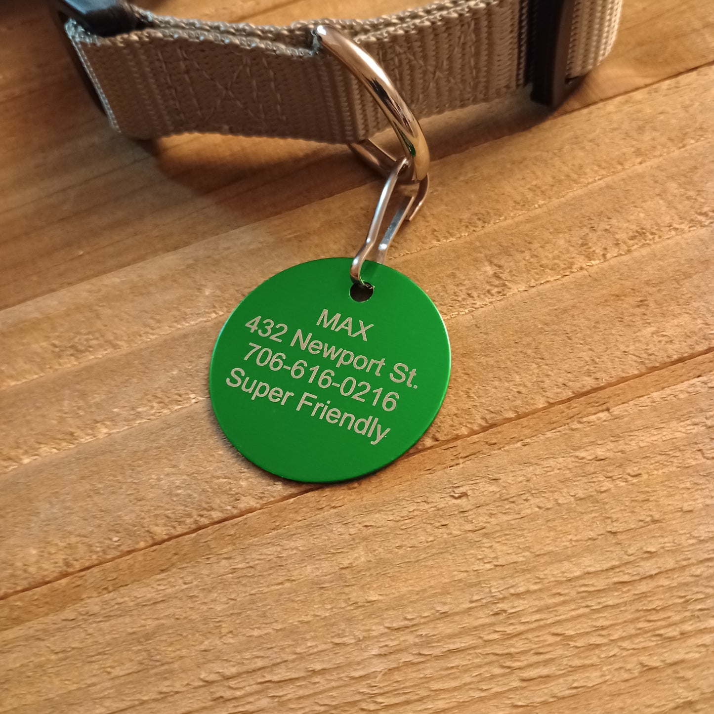 Green Round Pet Tag (1.4 inch)