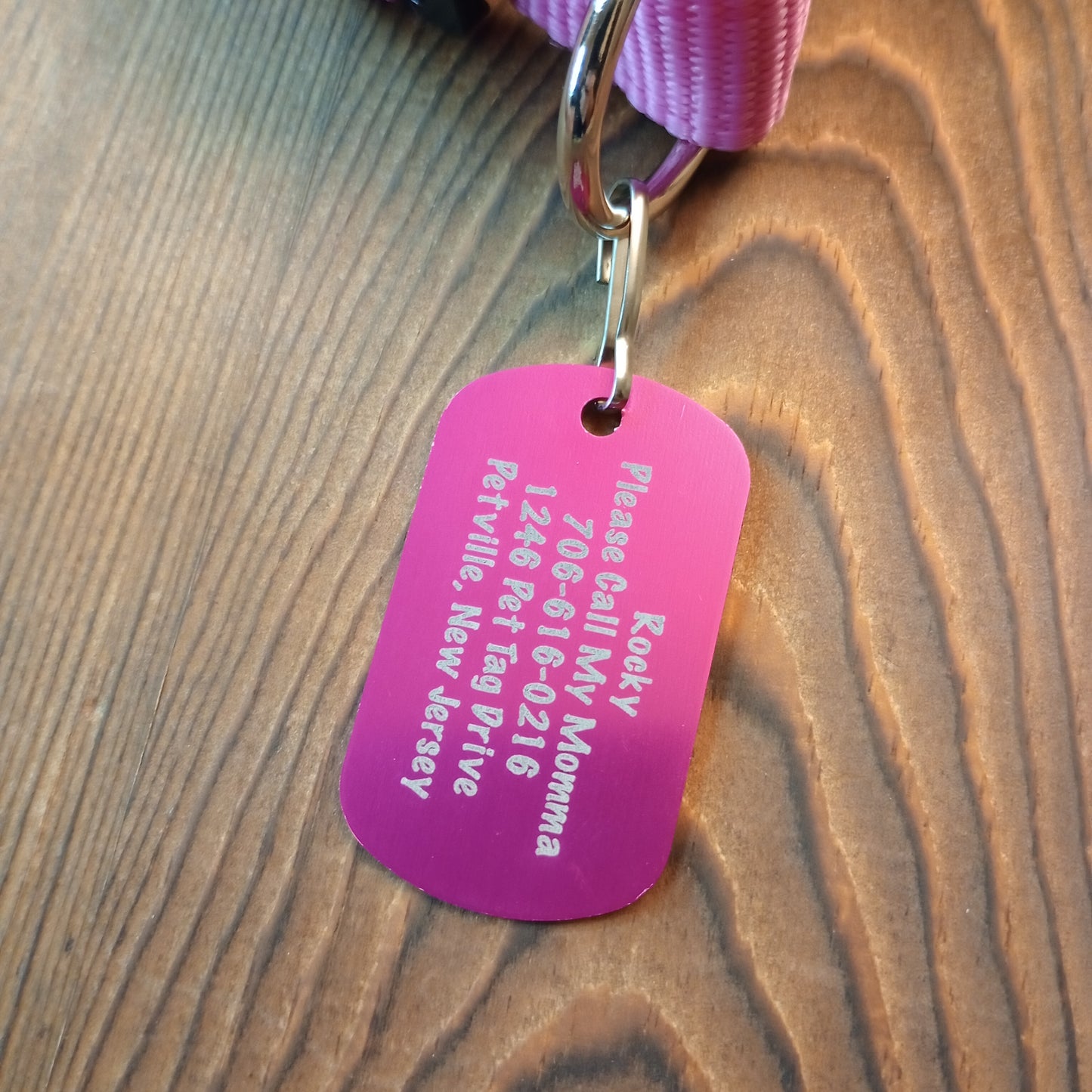 Pink Military Style Pet Tag