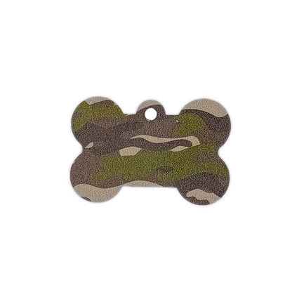 Woodland Green Camo Bone Shaped Pet Tag