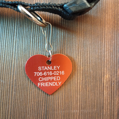 Red Heart Shaped Pet Tag