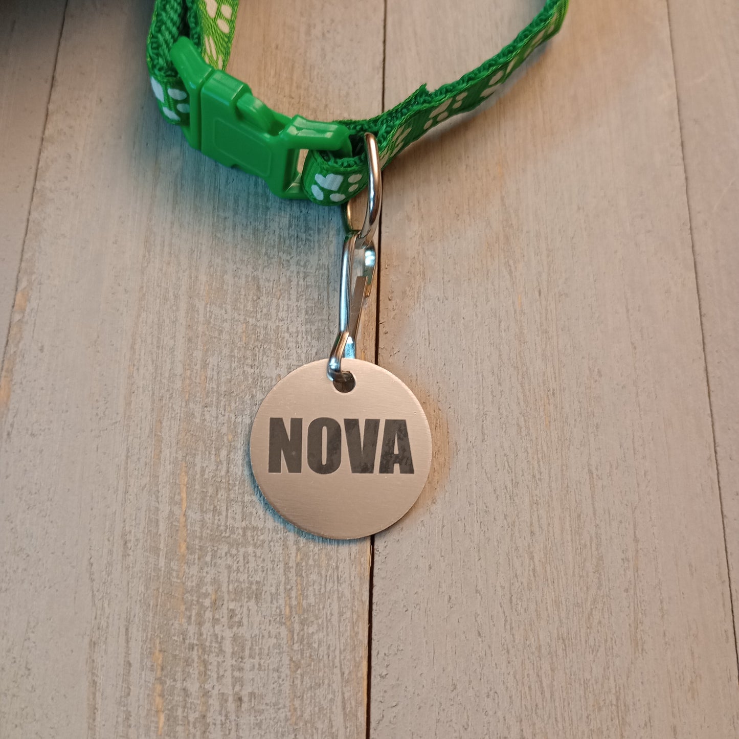 Silver Colored Round Pet Tag