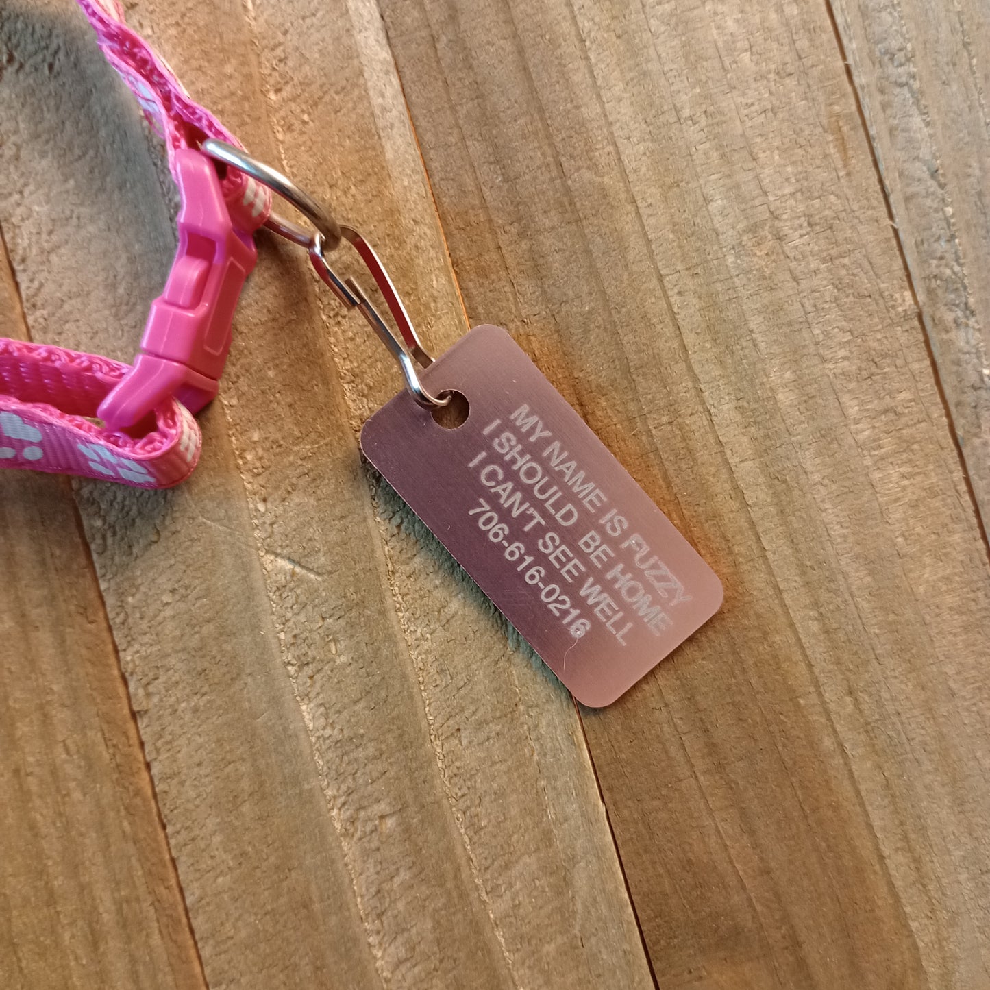 Light Pink Rectangular Pet Tag