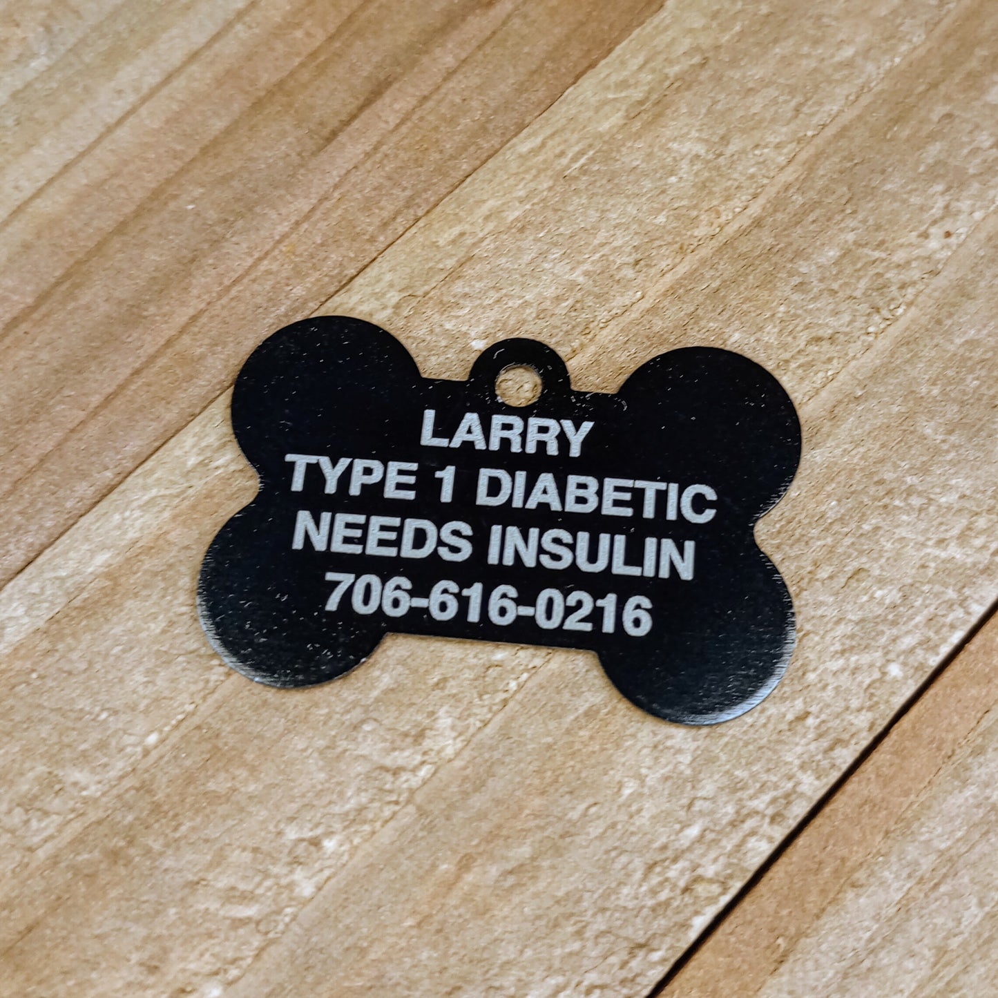 Black Bone Shaped Pet Tag