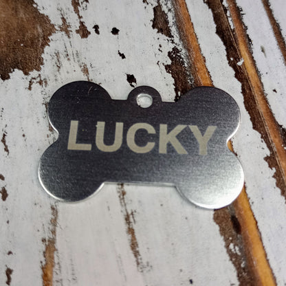 Silver Colored Bone Shaped Pet Tag