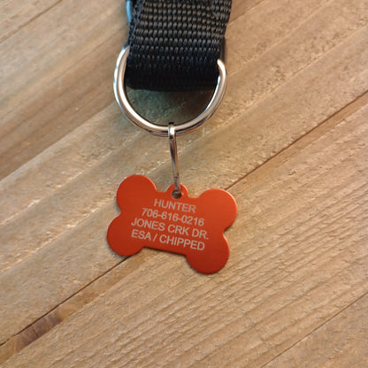 Red Bone Shaped Pet Tag