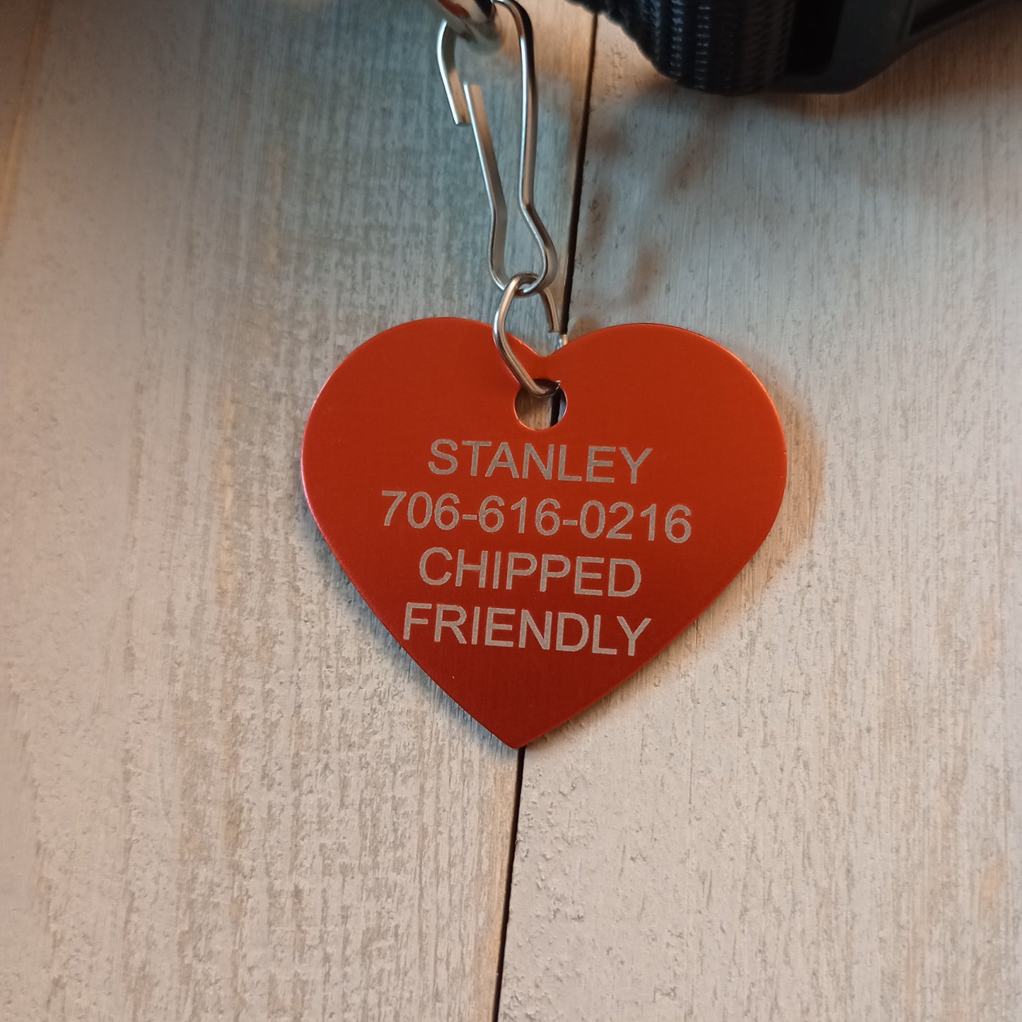 Red Heart Shaped Pet Tag