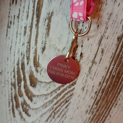 Light Pink Round Pet Tag