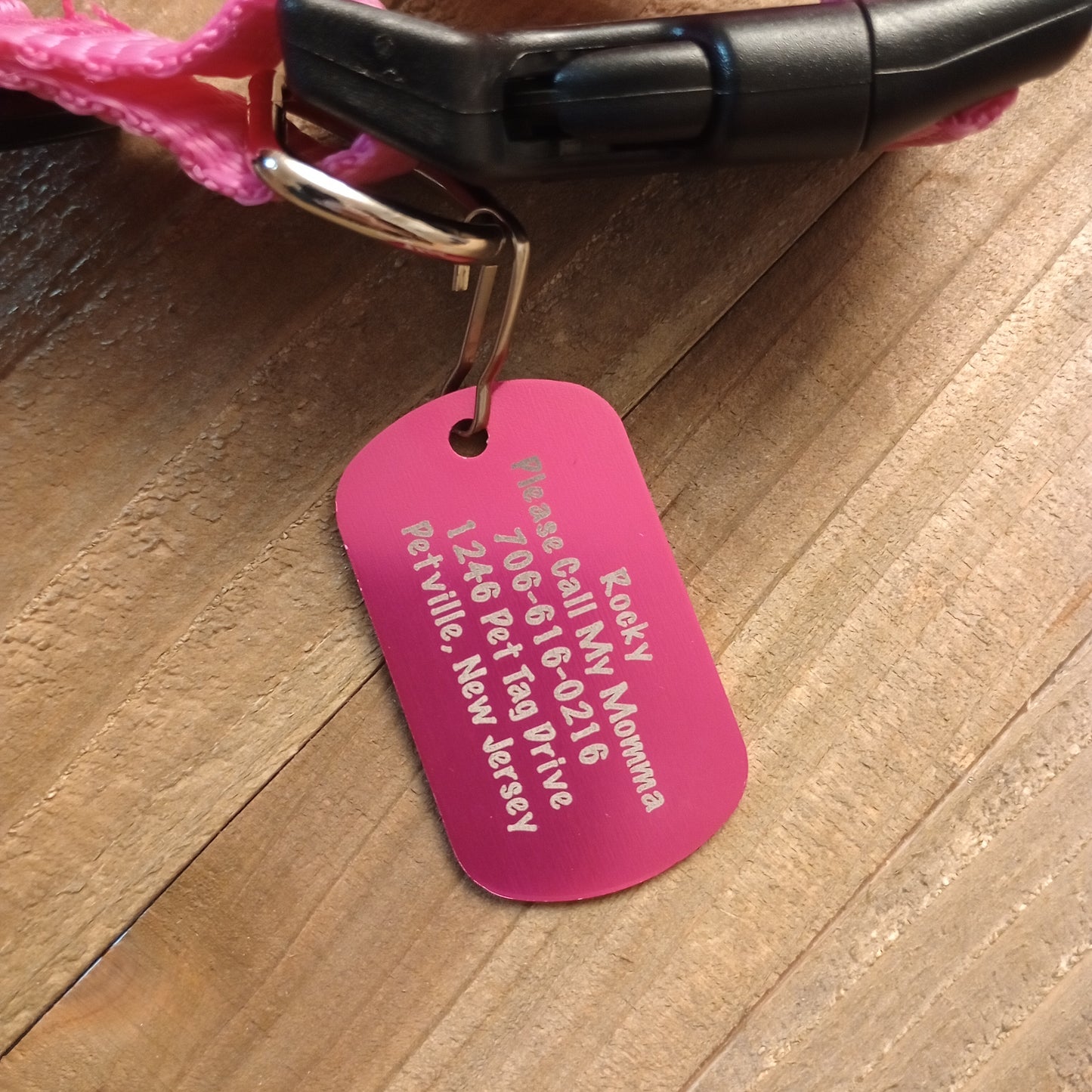 Pink Military Style Pet Tag