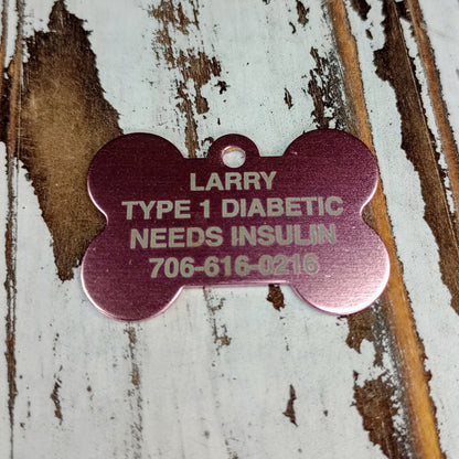 Light Pink Bone Shaped Pet Tag