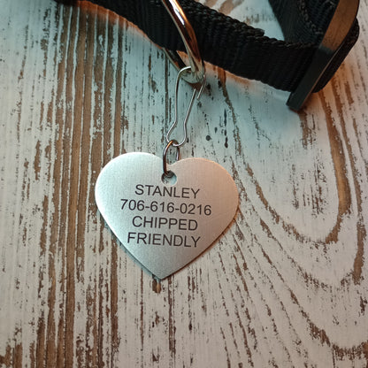 Silver Colored Heart Shaped Pet Tag