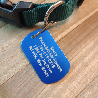 Dark Blue Military Style Pet Tag