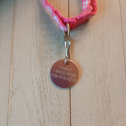 Light Pink Round Pet Tag