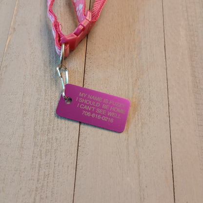 Purple Rectangular Pet Tag