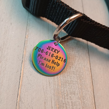 1 inch Iridescent Round Pet Tag