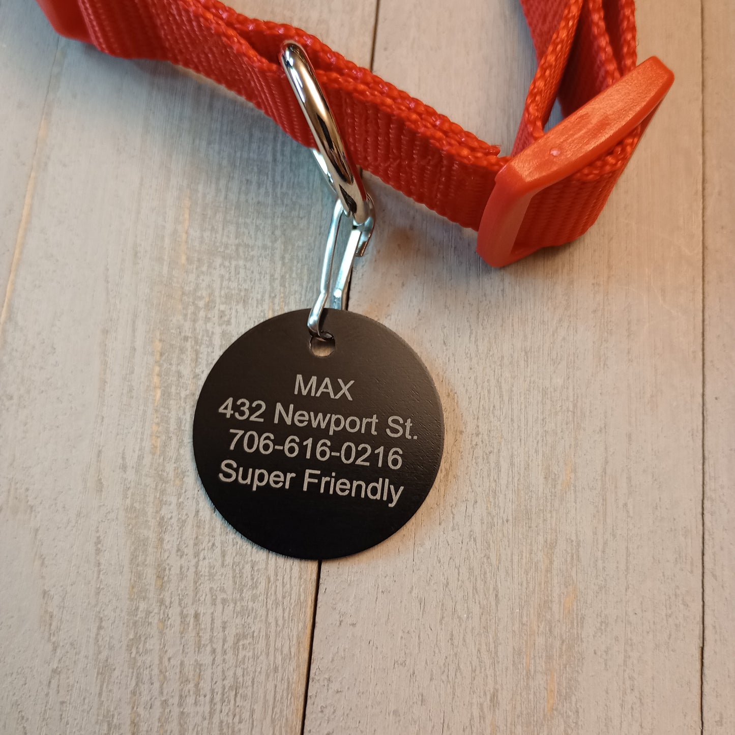 Black Round Pet Tag (1.4 inch)