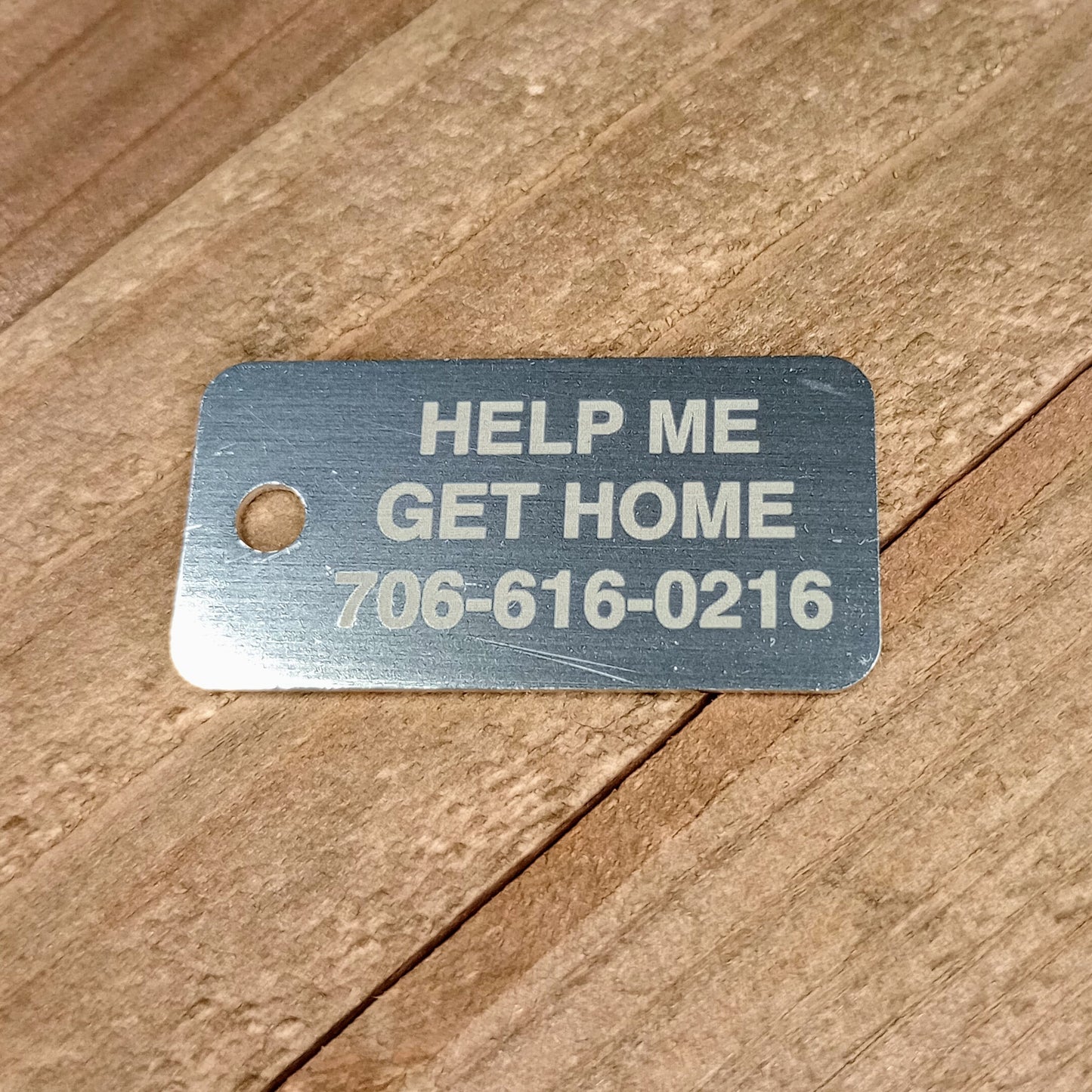 Silver Colored Rectangular Pet Tag