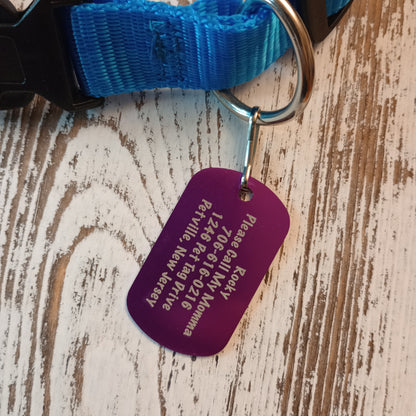 Purple Military Style Pet Tag