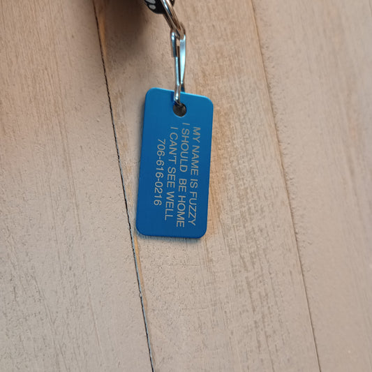 Light Blue Rectangular Pet Tag