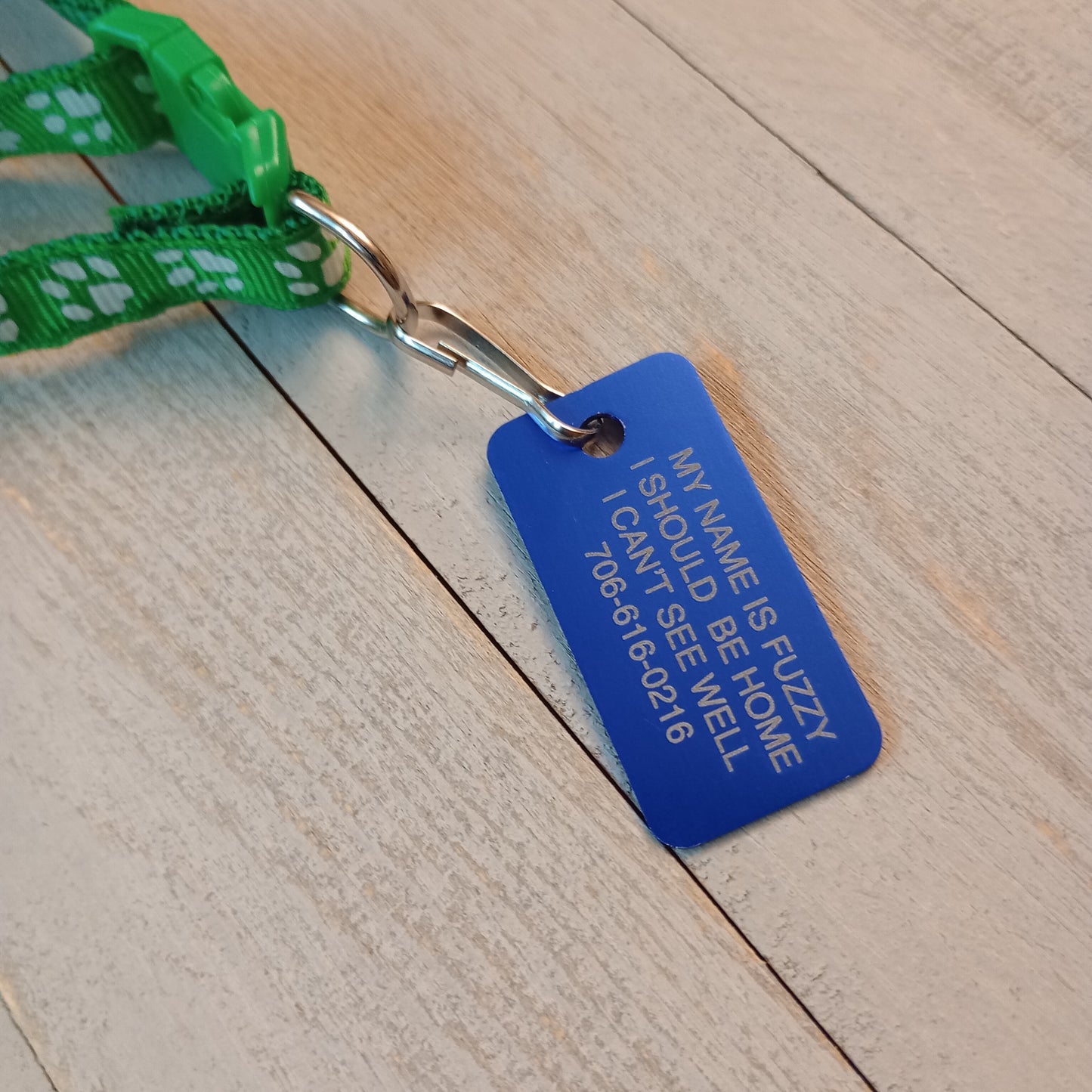 Dark Blue Rectangular Pet Tag