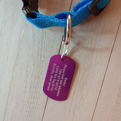 Purple Military Style Pet Tag