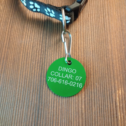 Green Round Pet Tag