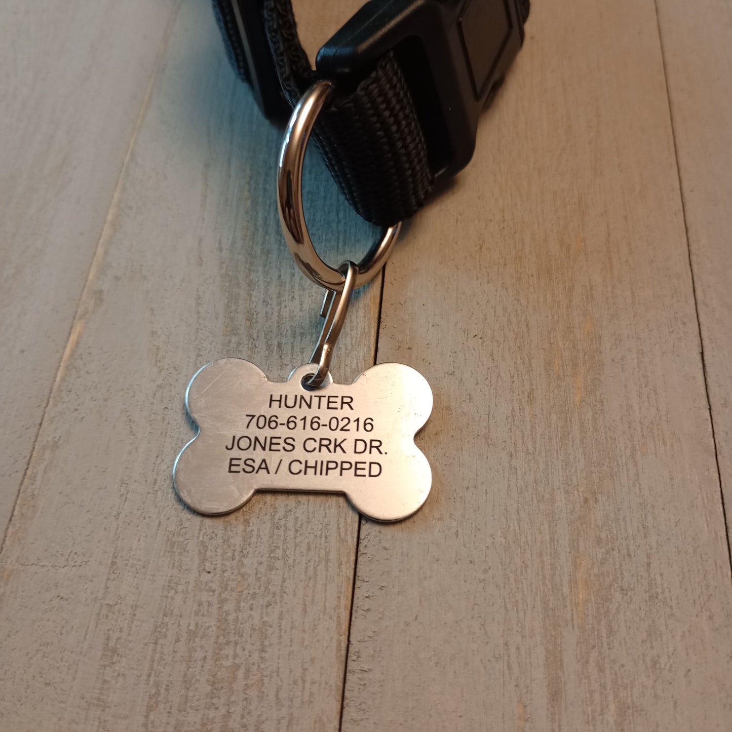 Gray Camo Bone Shaped Pet Tag