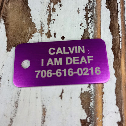 Purple Rectangular Pet Tag