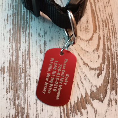 Red Military Style Pet Tag