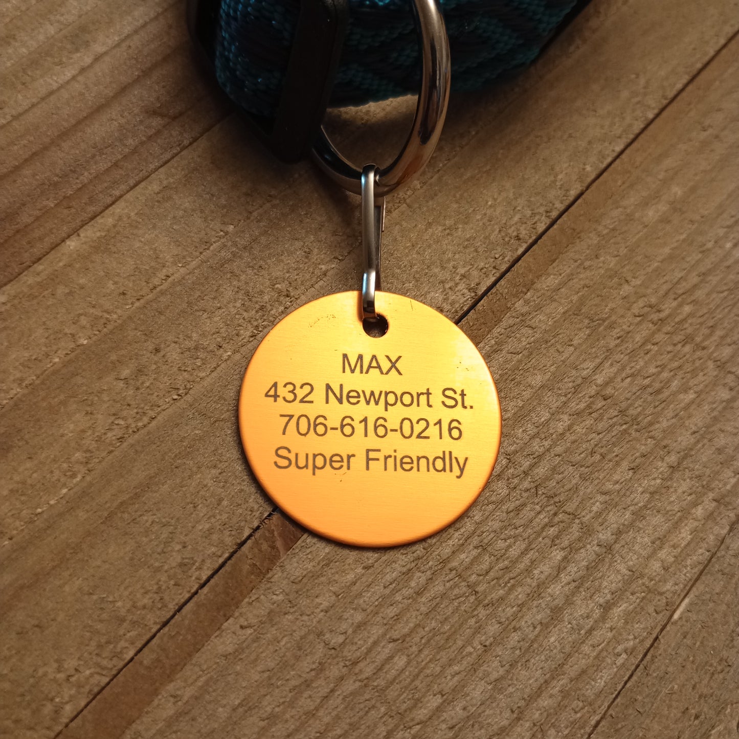 Yellow Round Pet Tag (1.4 inch)