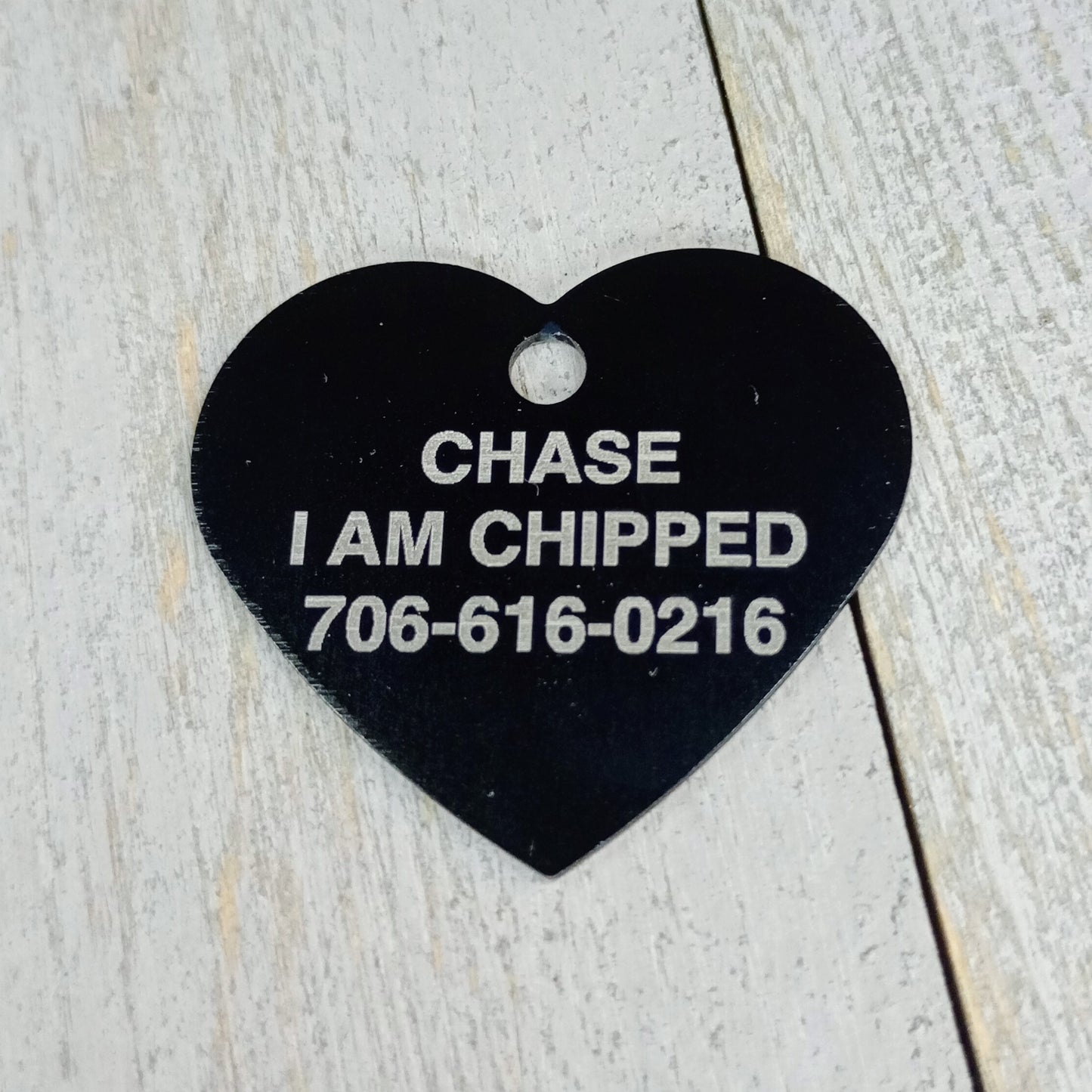 Black Heart Shaped Pet Tag